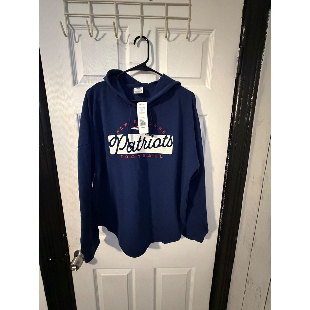NFL Team Apparel New England Patriots Hoodie Navy Blue Large NWT